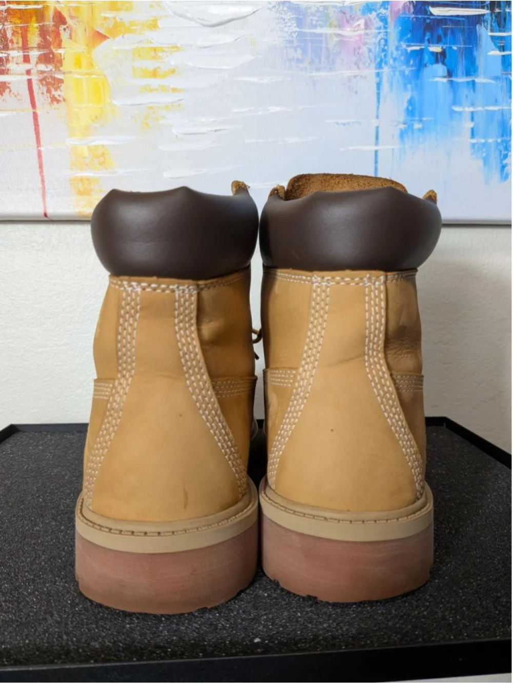 Timberland Nubuck Ankle Boots Kids Size 5M Beige Combat Work TB112909713